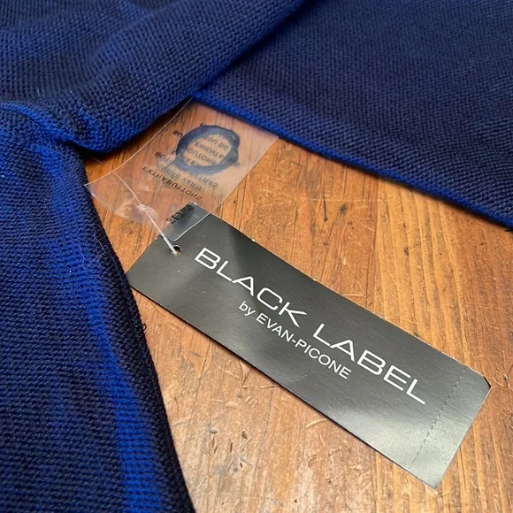 NWT Black Label by Evan Picone Navy Blue Long Sleeve Knitted Sweater Dress Large - Picture 13 of 13